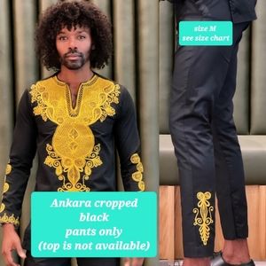NWOT Men's Ankara Embroidered cropped pants
